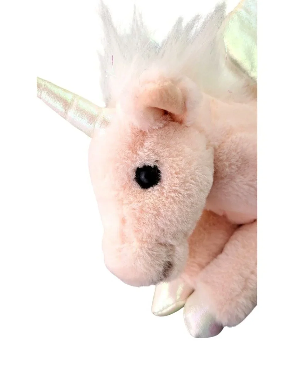 FAO Schwarz Pink Plush Unicorn Pegasus Stuffed Animal Iridescent Horn Wings 14